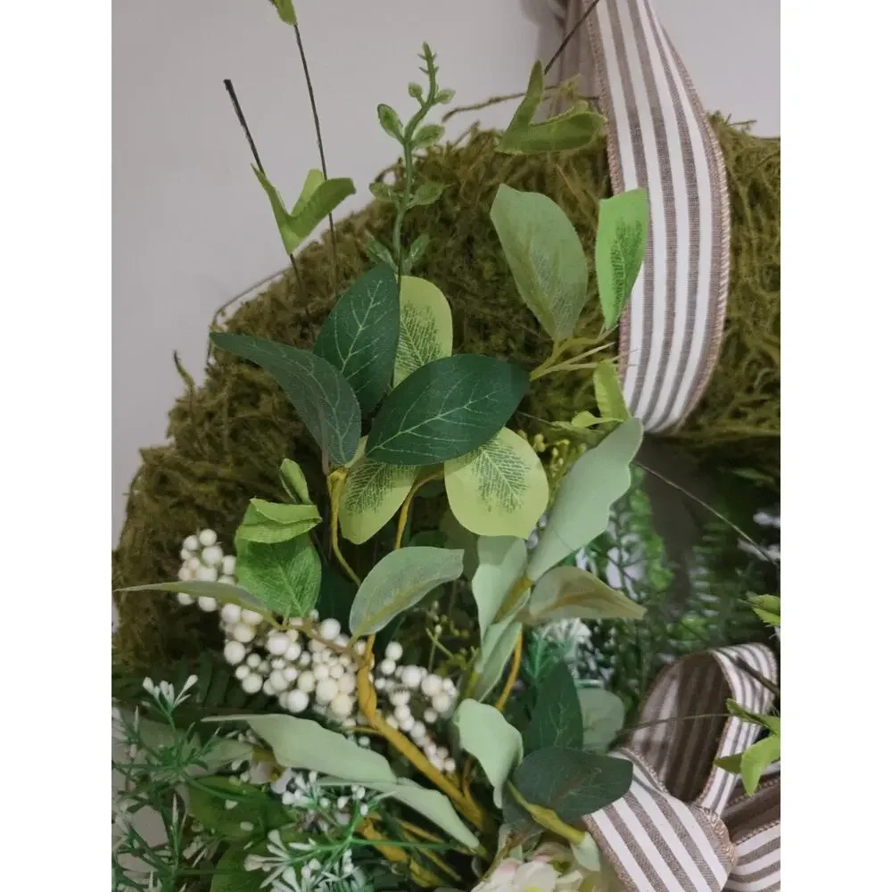 Handmade Every Day Year Round Moss Covered Angel Vine Wreath Large